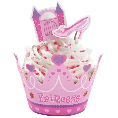Princess Cupcake Wrappers and Pixs Combo - Click Image to Close